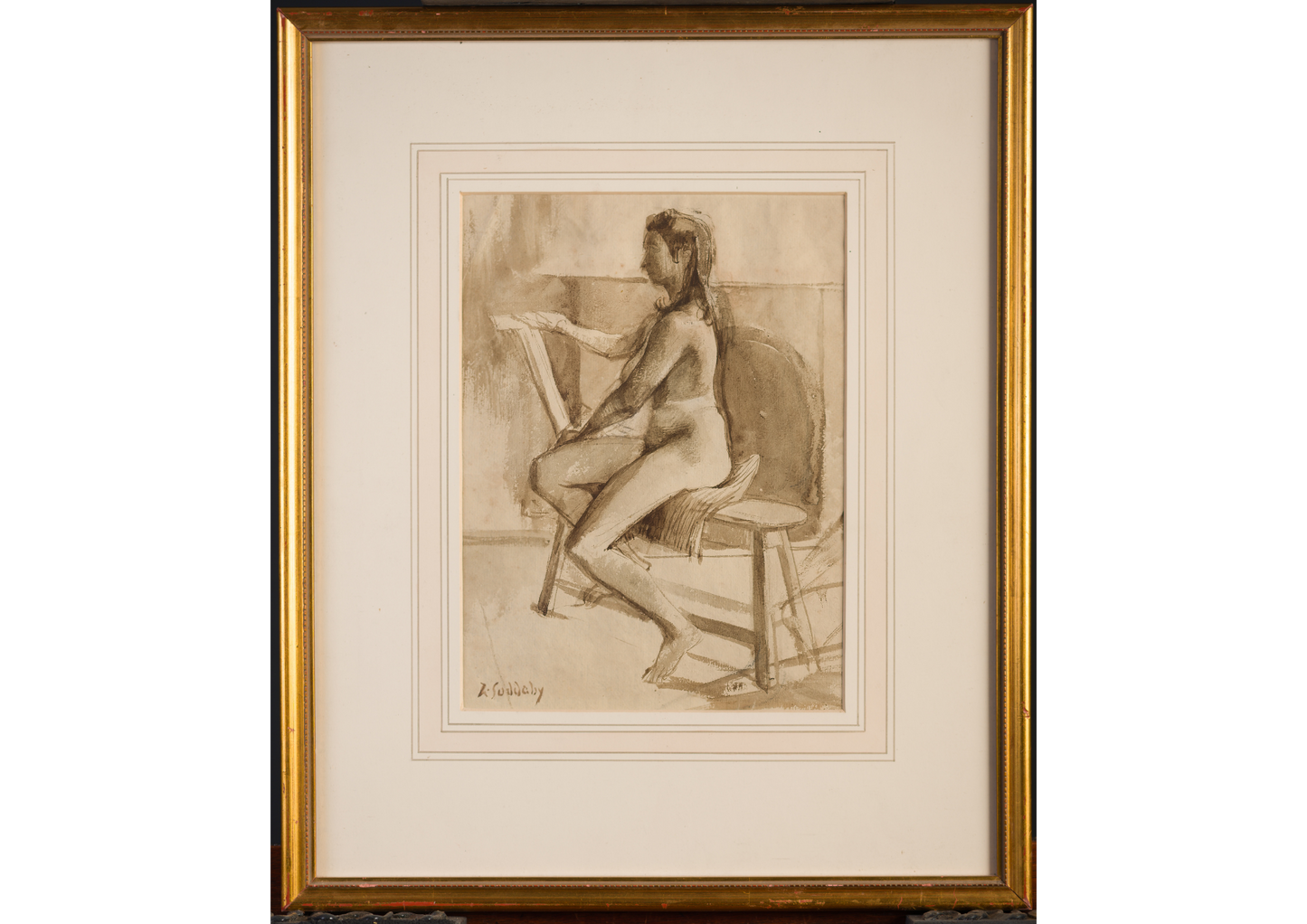 Art School study of a seated nude