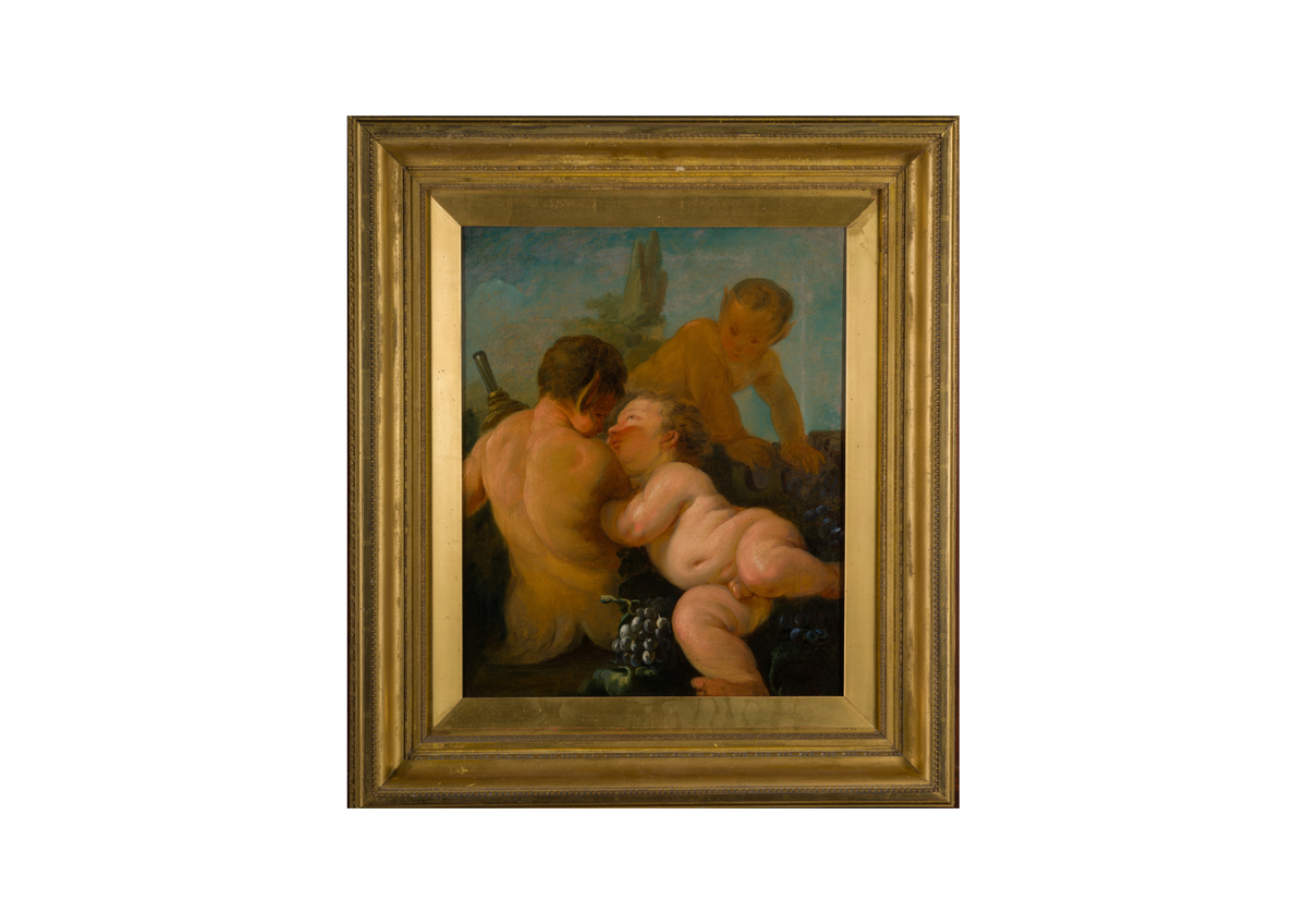 A Mythological Allegory of a Bacchanalian Scene with Putti and Satyrs