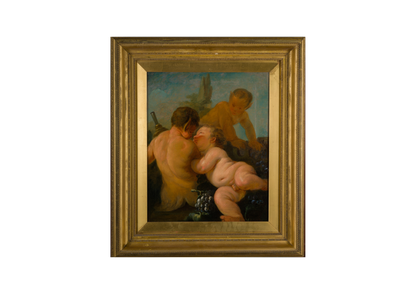A Mythological Allegory of a Bacchanalian Scene with Putti and Satyrs
