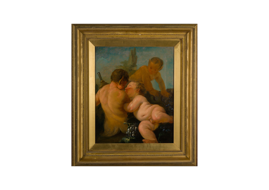 A Mythological Allegory of a Bacchanalian Scene with Putti and Satyrs