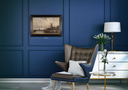 Dutch Canal Landscape with Windmills