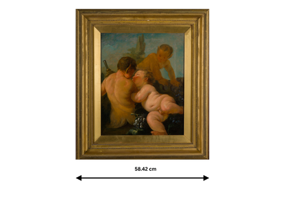 A Mythological Allegory of a Bacchanalian Scene with Putti and Satyrs
