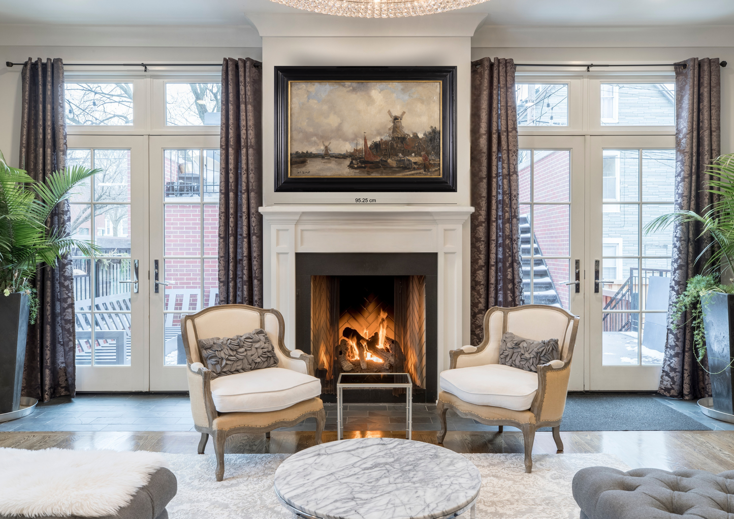Dutch Canal Landscape with Windmills