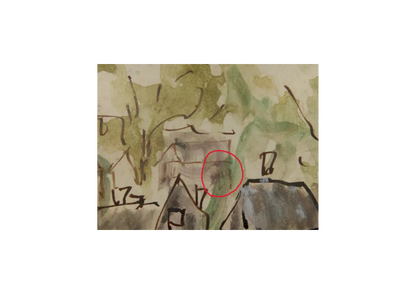 Urban Village Landscape with Trees and Figures