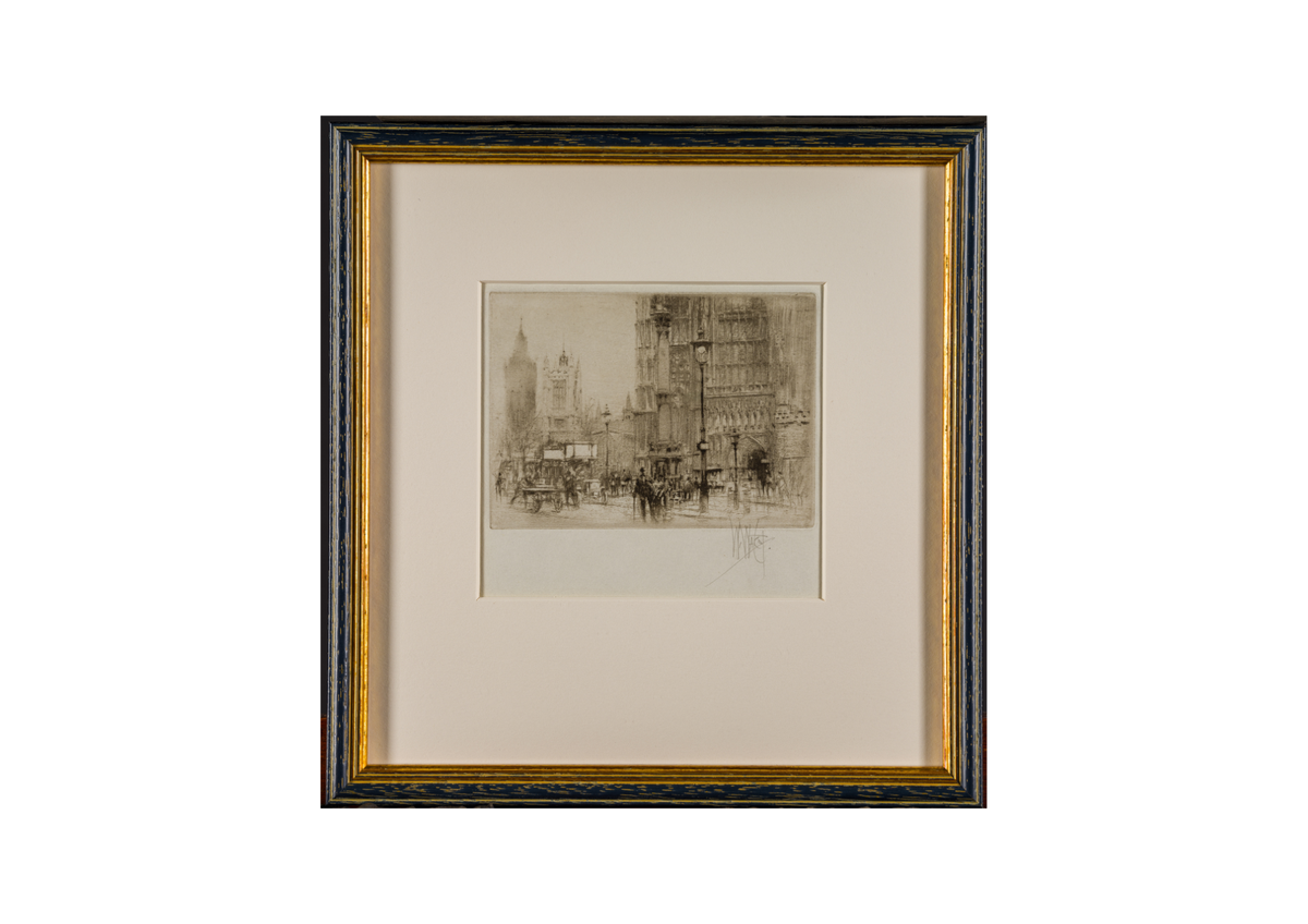 Collection of 8 pencil signed etchings of various locations