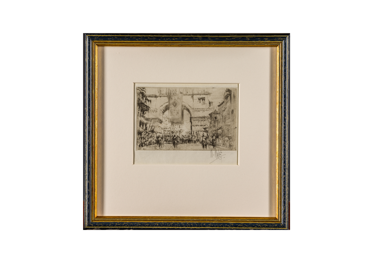 Collection of 8 pencil signed etchings of various locations