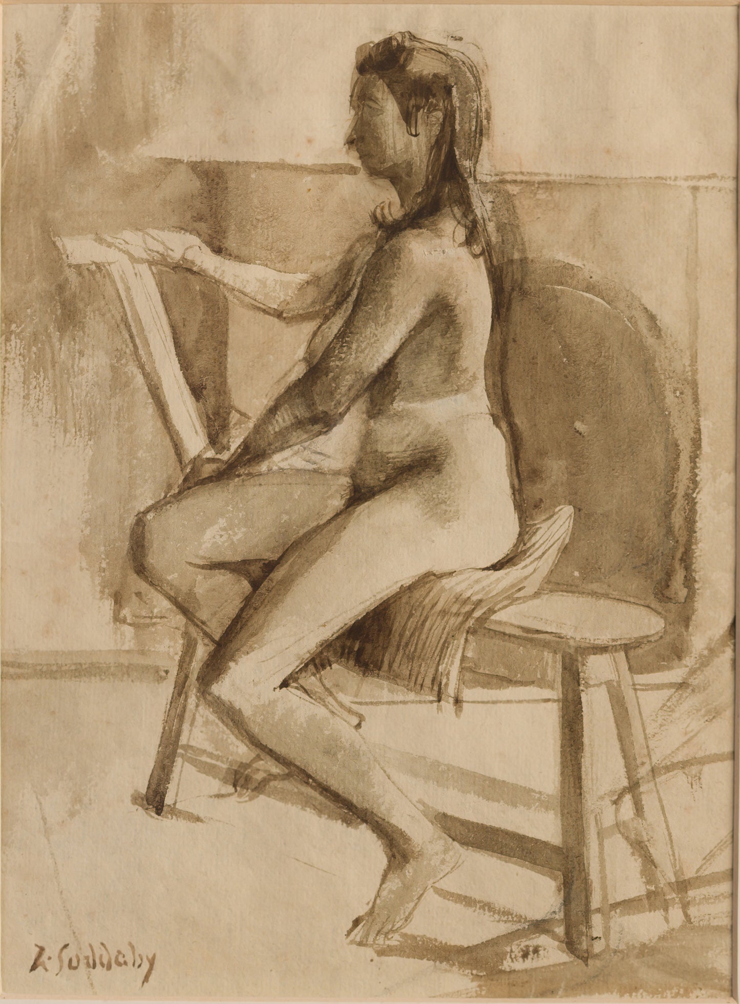 Art School study of a seated nude